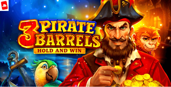 Une nouvelle aventure de Pirates avec 3 Pirate Barrels Hold and Win de Playson